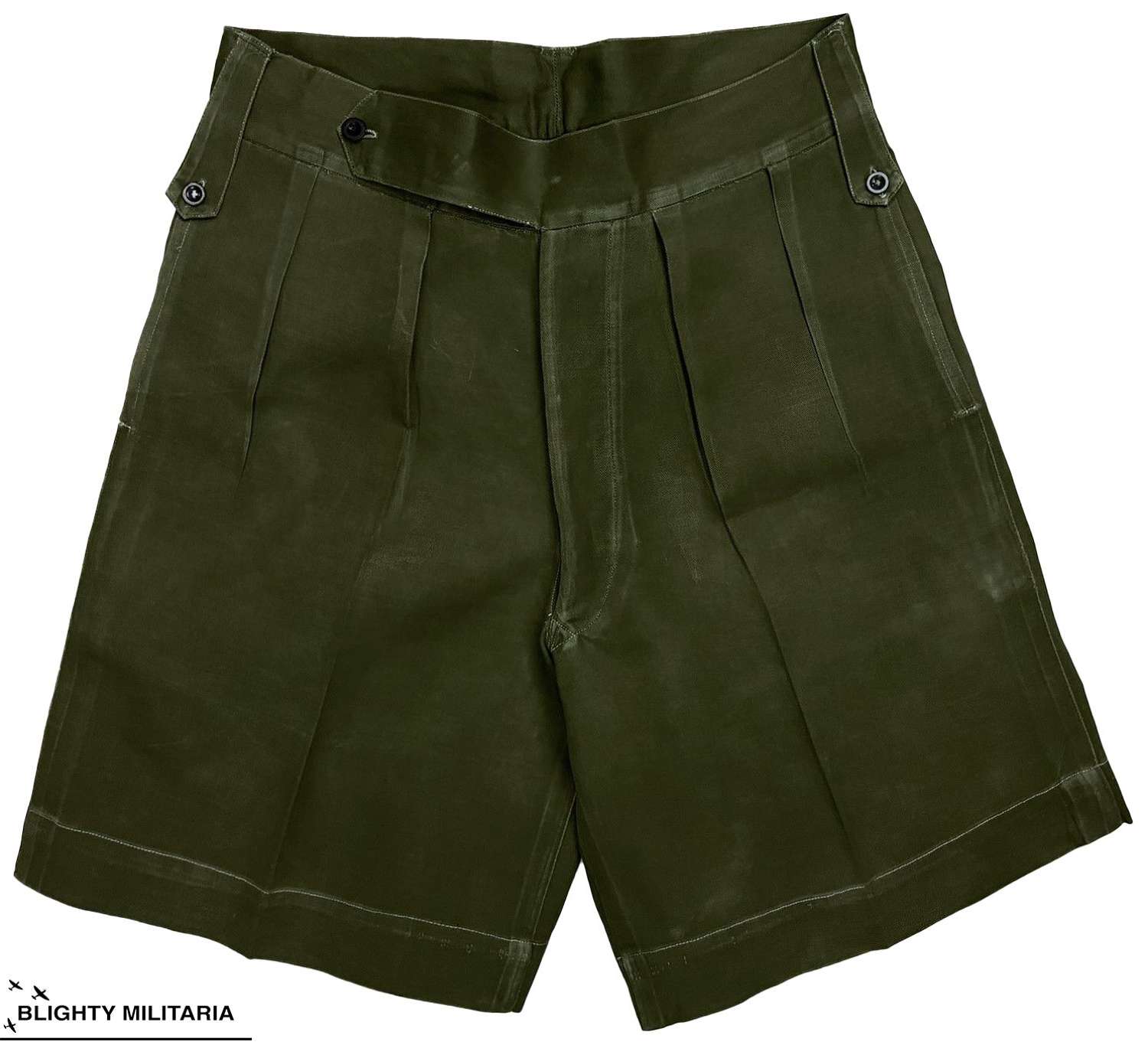 Original 1950s British Military Jungle Green Shorts