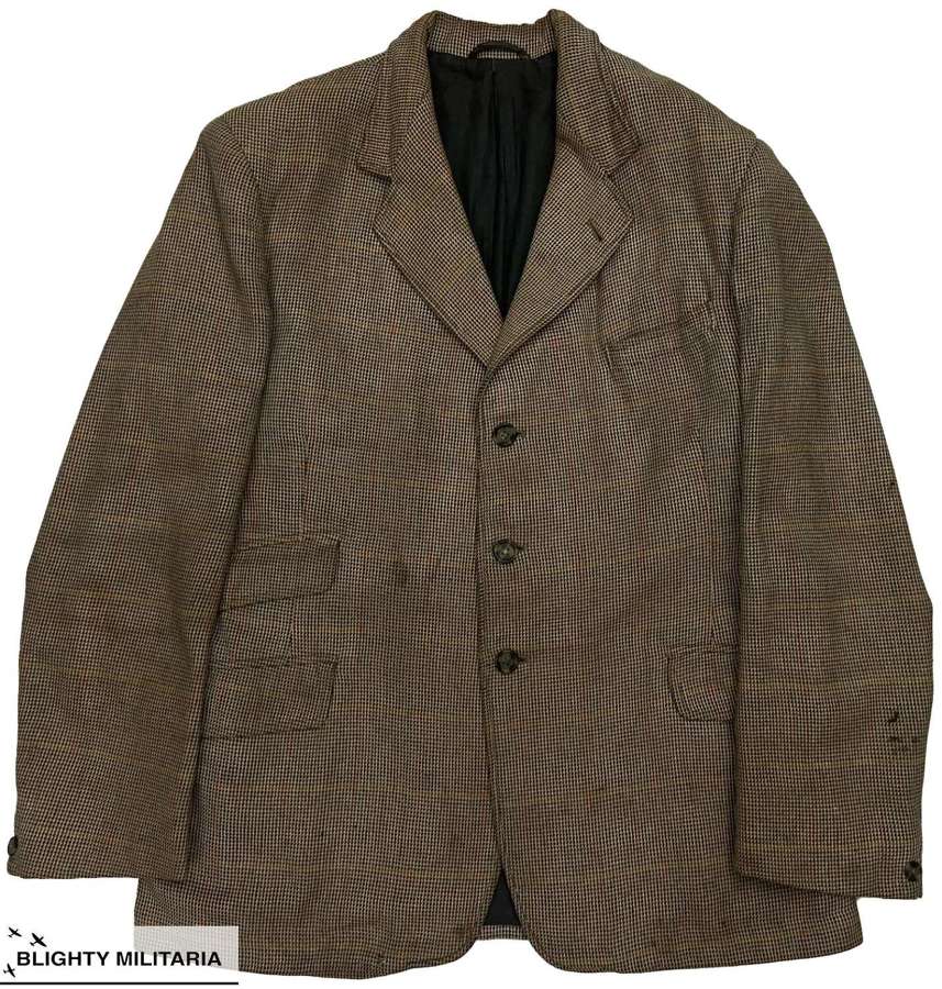 Original 1940s British Dogtooth Over-check Hacking Jacket