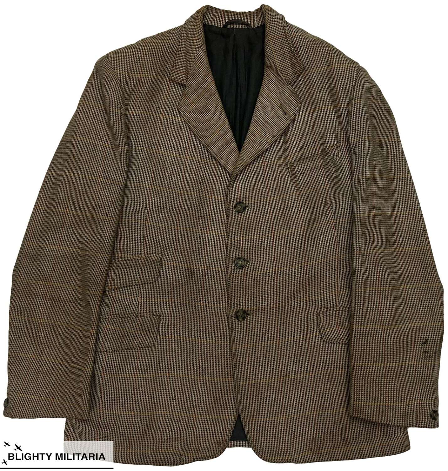 Original 1940s British Dogtooth Over-check Hacking Jacket