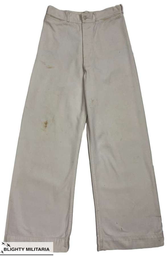 Original 1940s White Cotton Summer Trousers