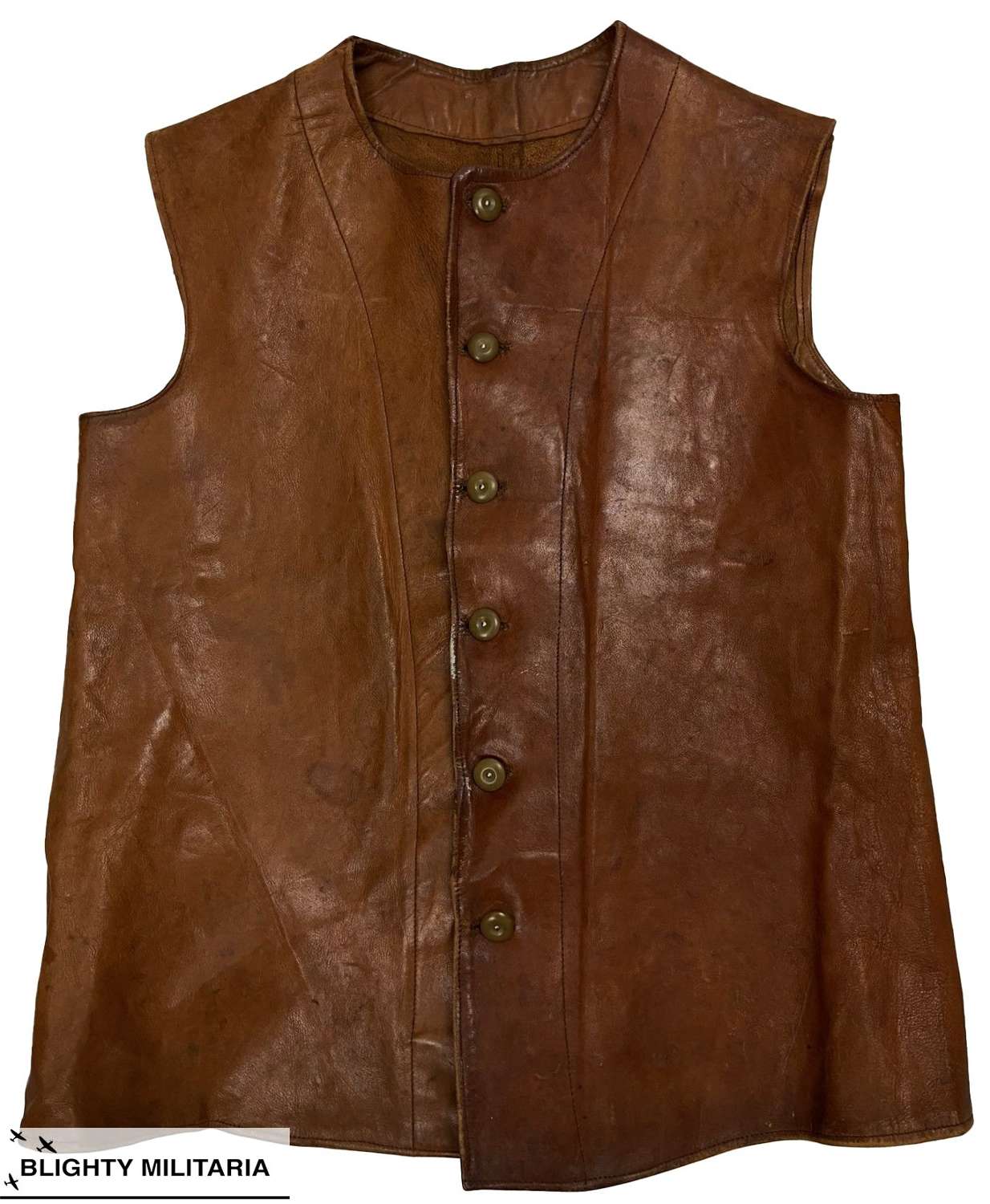 Original WW2 Indian Made British Leather Jerkin