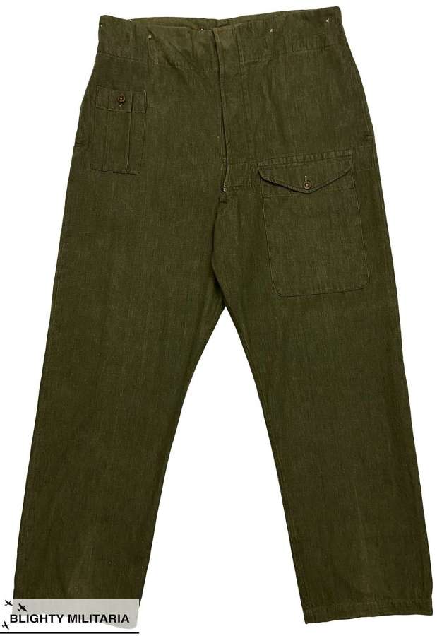 Original 1951 Dated British Denim Battledress Trousers - Size 12
