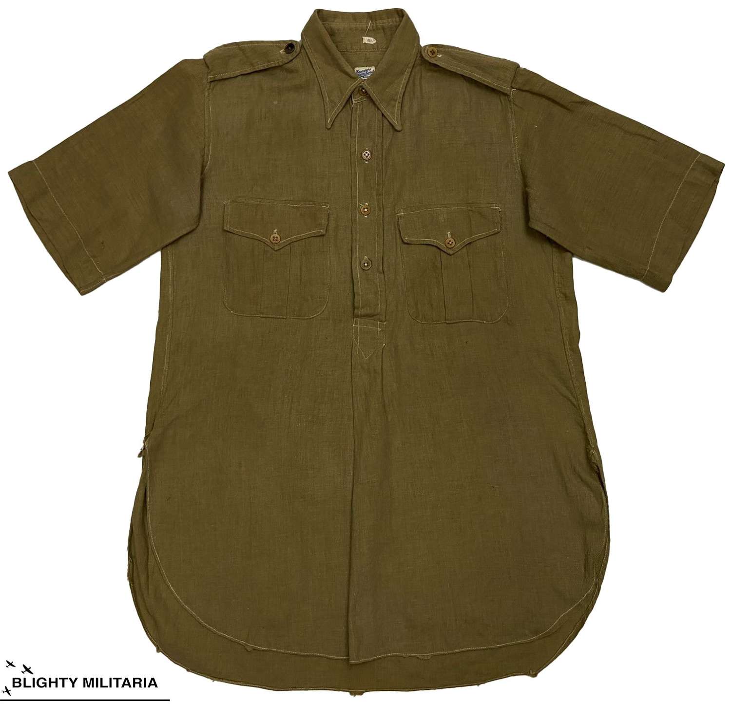 Original WW2 British Army Officer's Private Purchase Khaki Drill Shirt