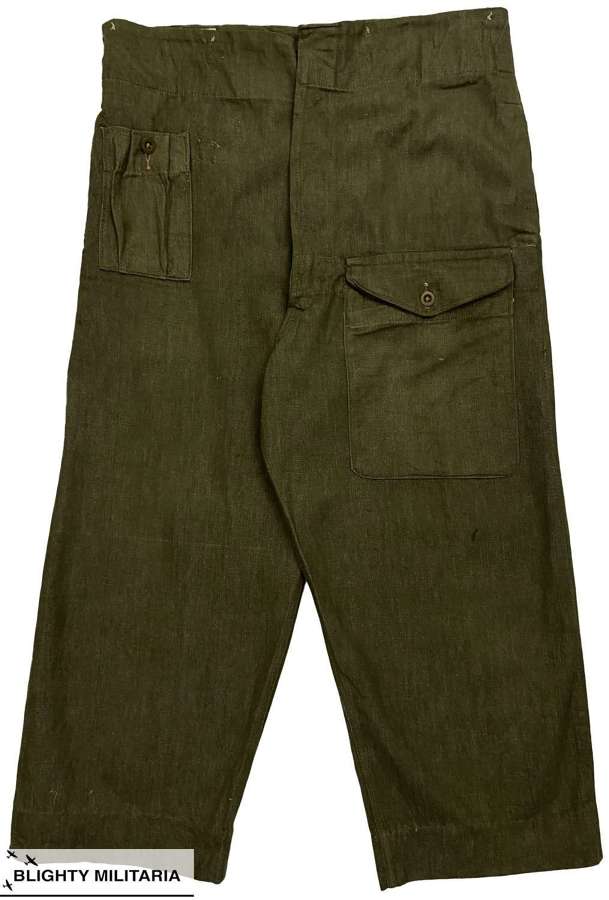 Original 1955 Dated British Army Denim Battledress Trousers - Size 8