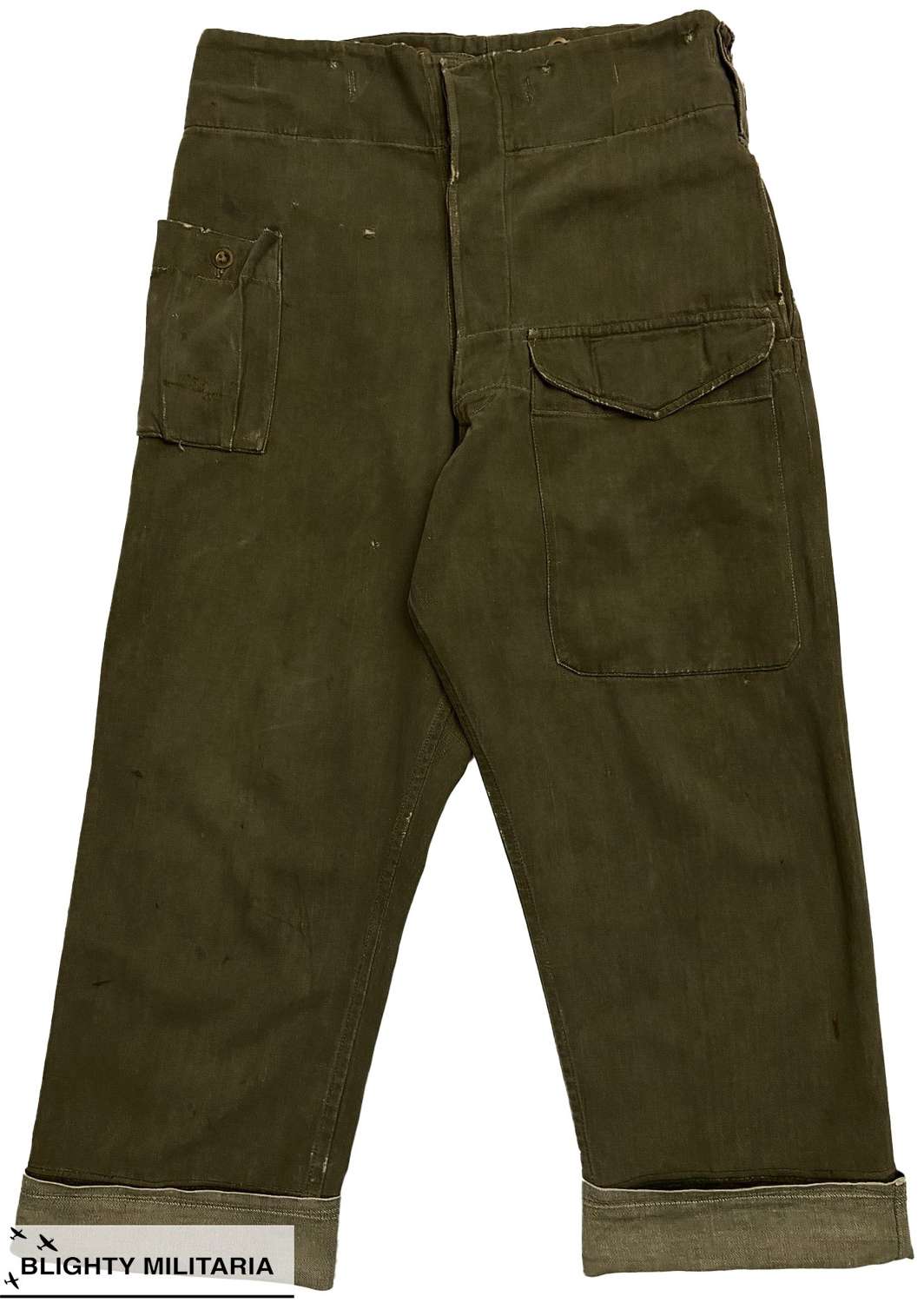 Original Early WW2 British Second Pattern Denim Battledress Trousers