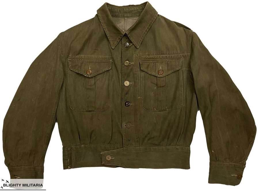 Original Early WW2 British Army First Pattern Denim Battledress Blouse