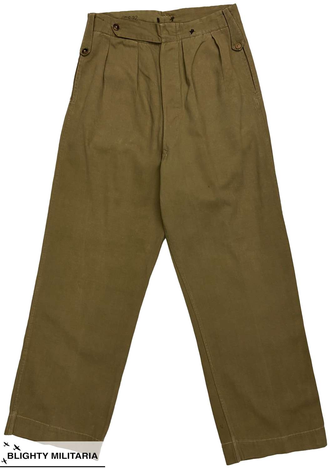 Original 1942 Dated British Officer's Khaki Drill Trousers