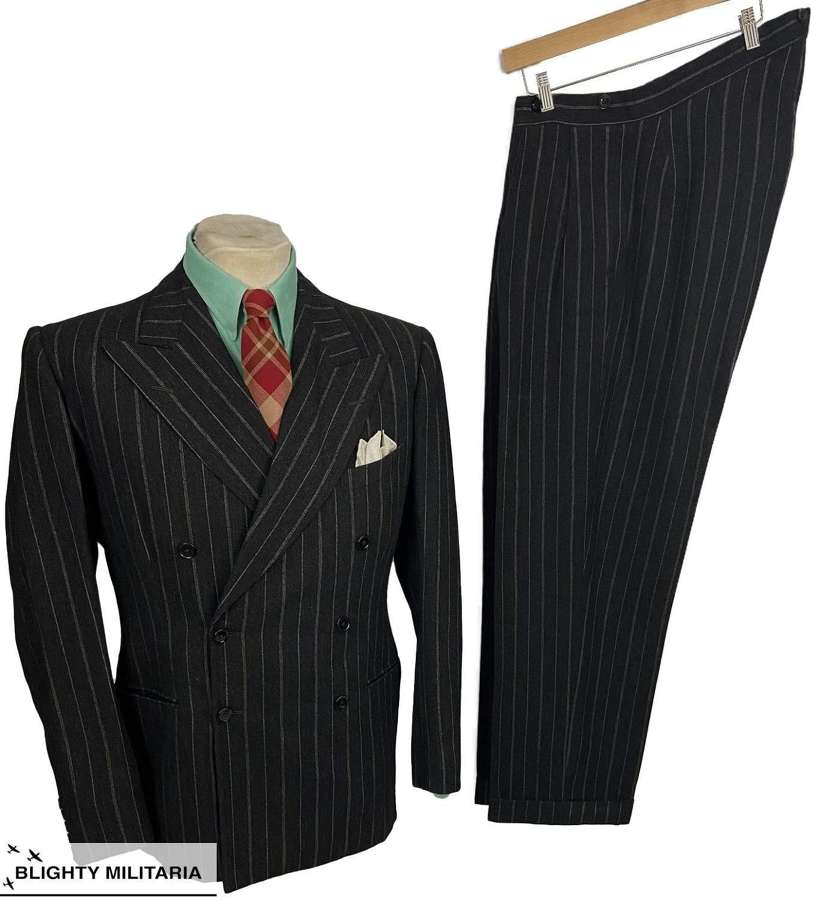 Original 1942 Dated Men's Pinstripe Suit by 'Wyser & Bryant' - Size 42