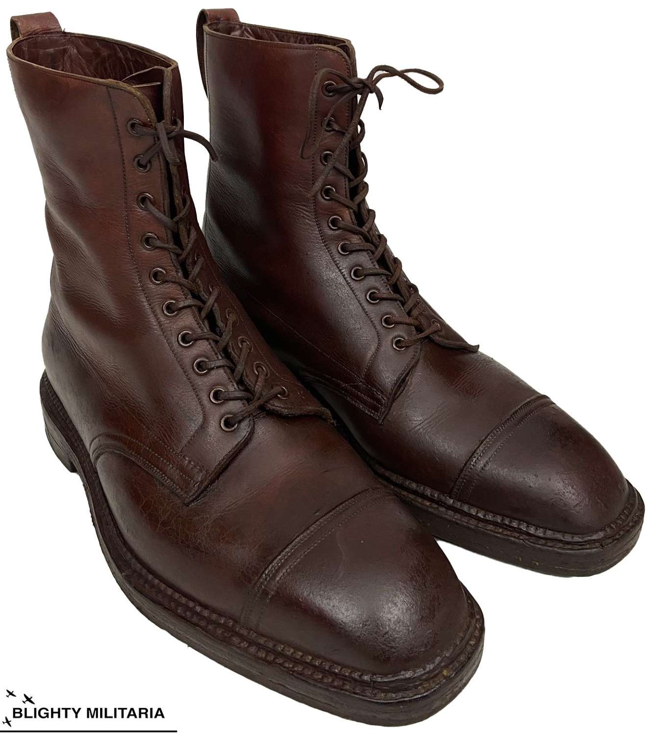 Original 1940s British Brown Leather Ankle Boots by Foster & Son - 10