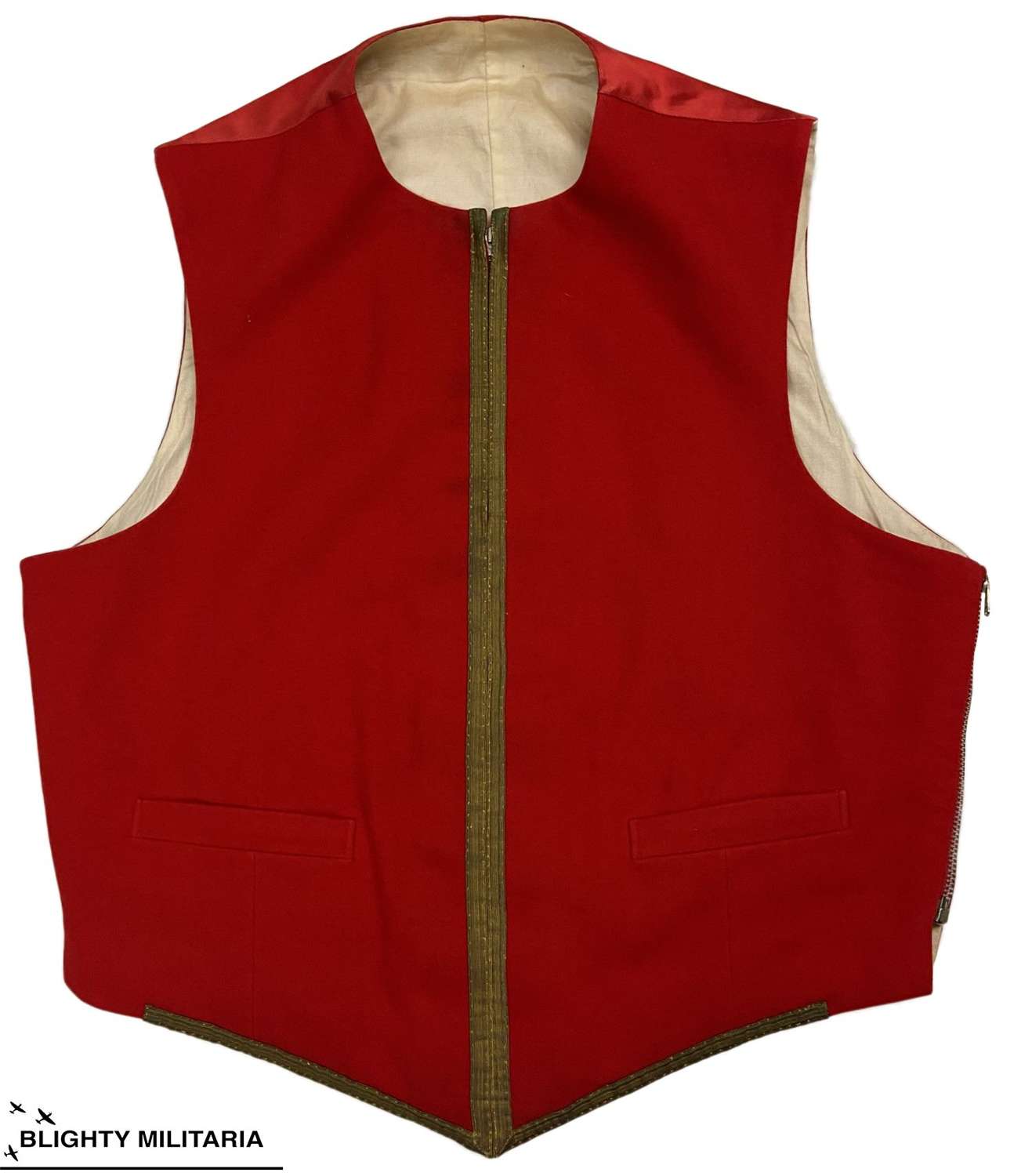 Original 1960 Dated British Army Officer's Scarlet Waistcoat