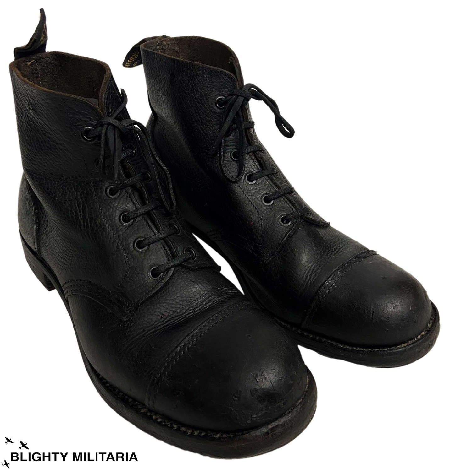 Original 1950s Black Leather Ankle Boots by 'Dryfoot'
