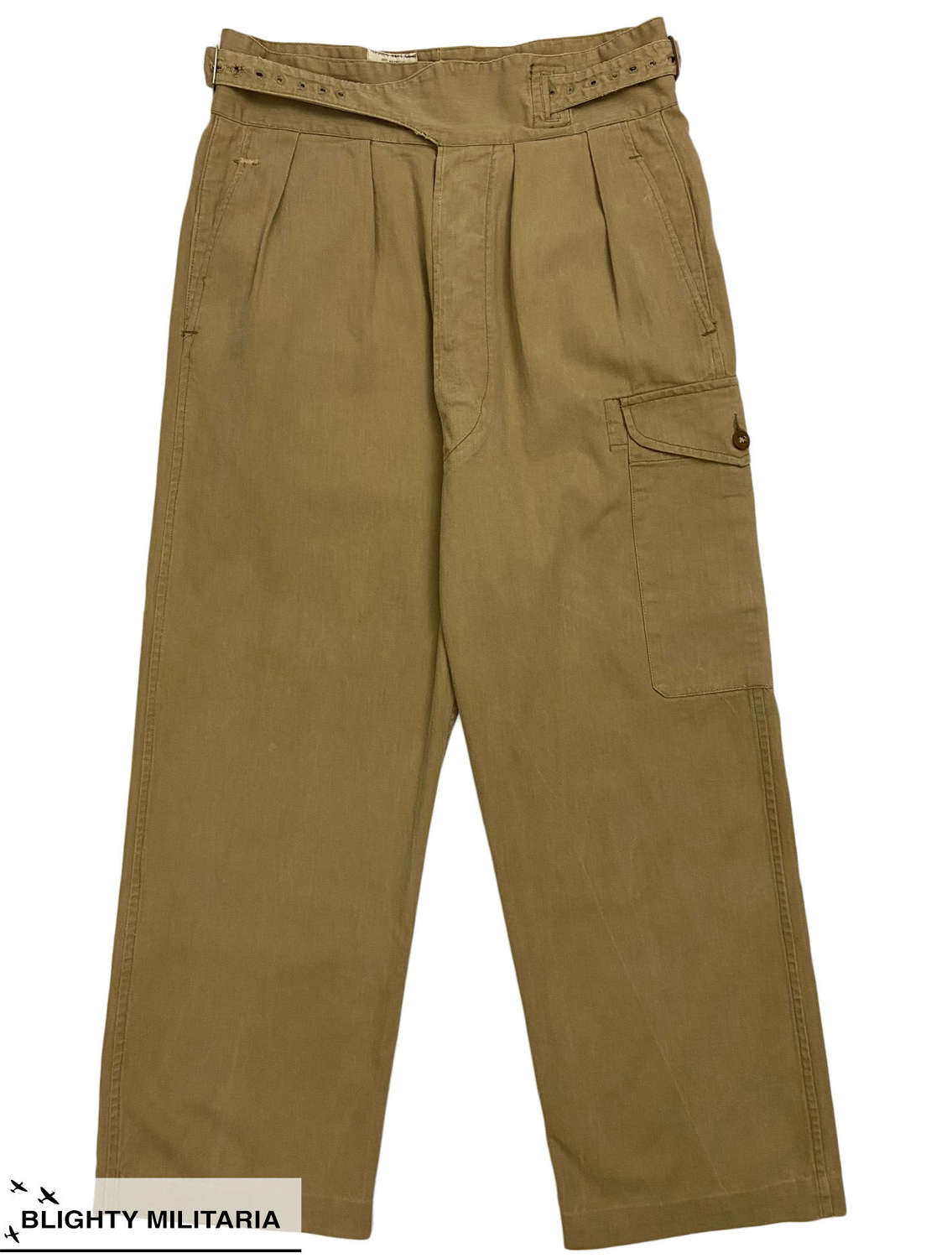 Original 1953 Dated British 1950 Pattern Khaki Drill Trousers Size 11
