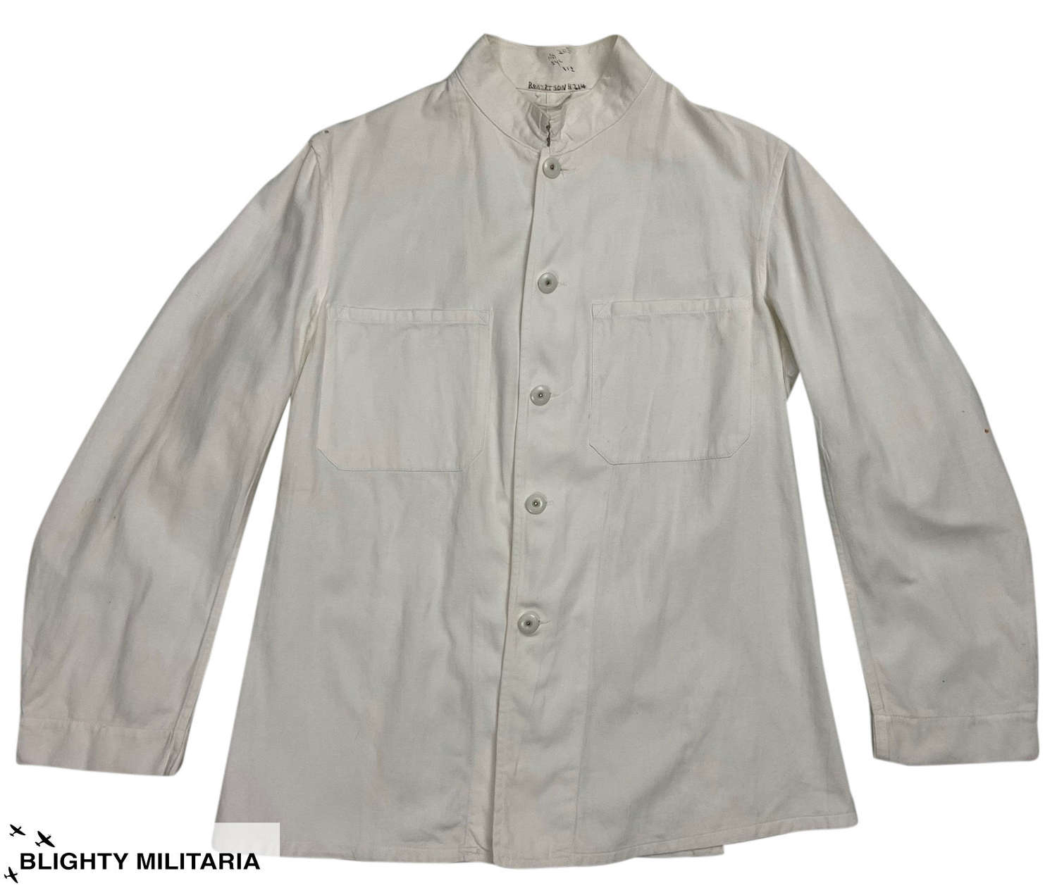 Original 1940s British Royal Navy White Cotton Work Jacket