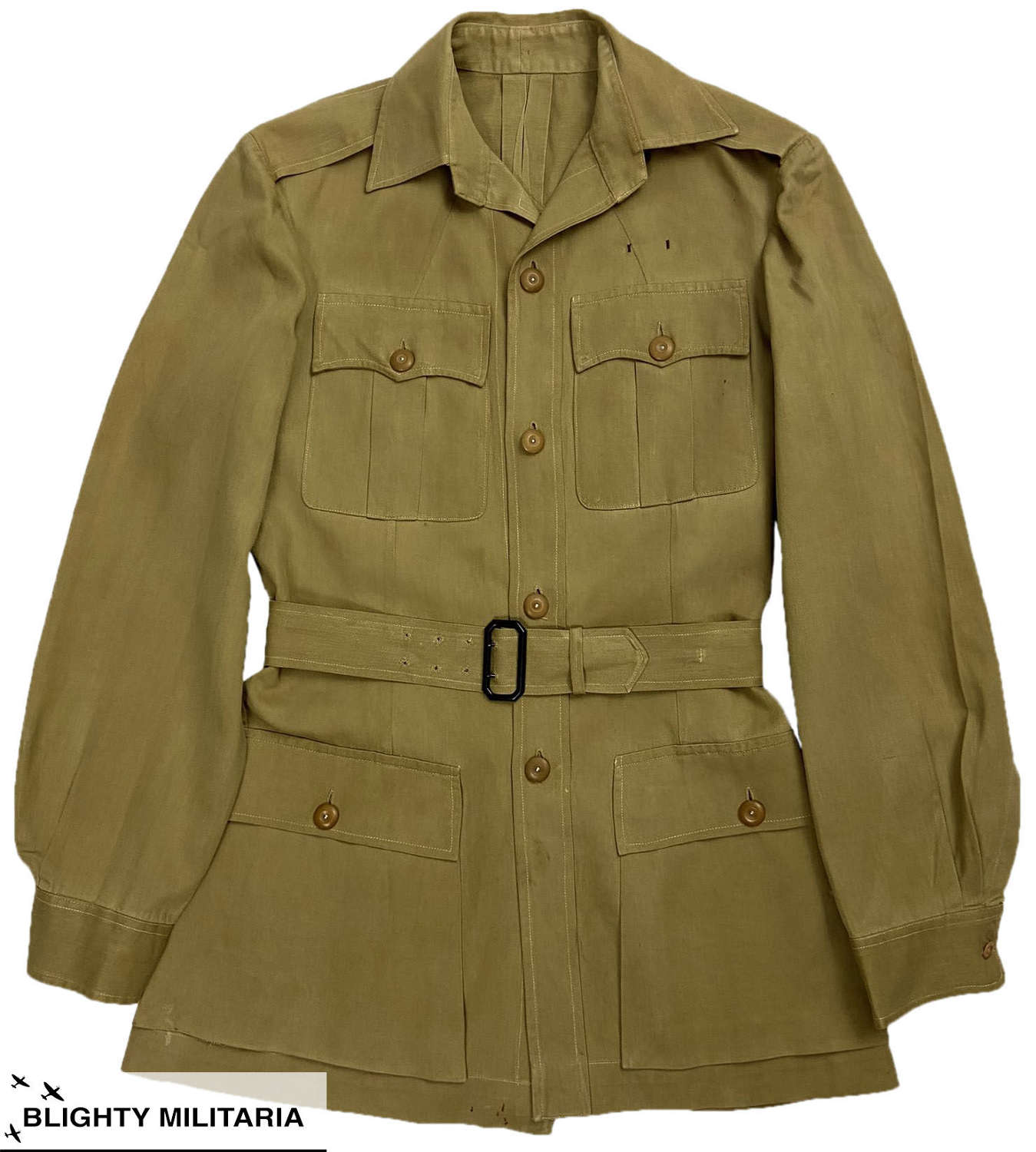Original 1940s British Officer's Khaki Drill Bush Jacket