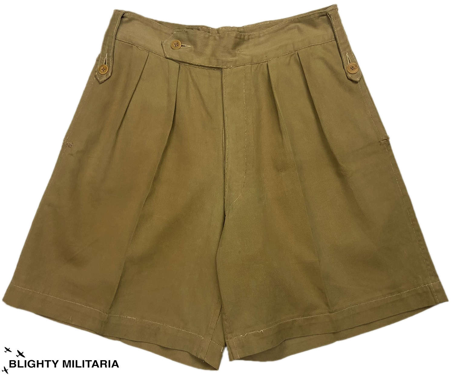 Original 1940s British Army Officer's Khaki Drill Shorts - Mantell