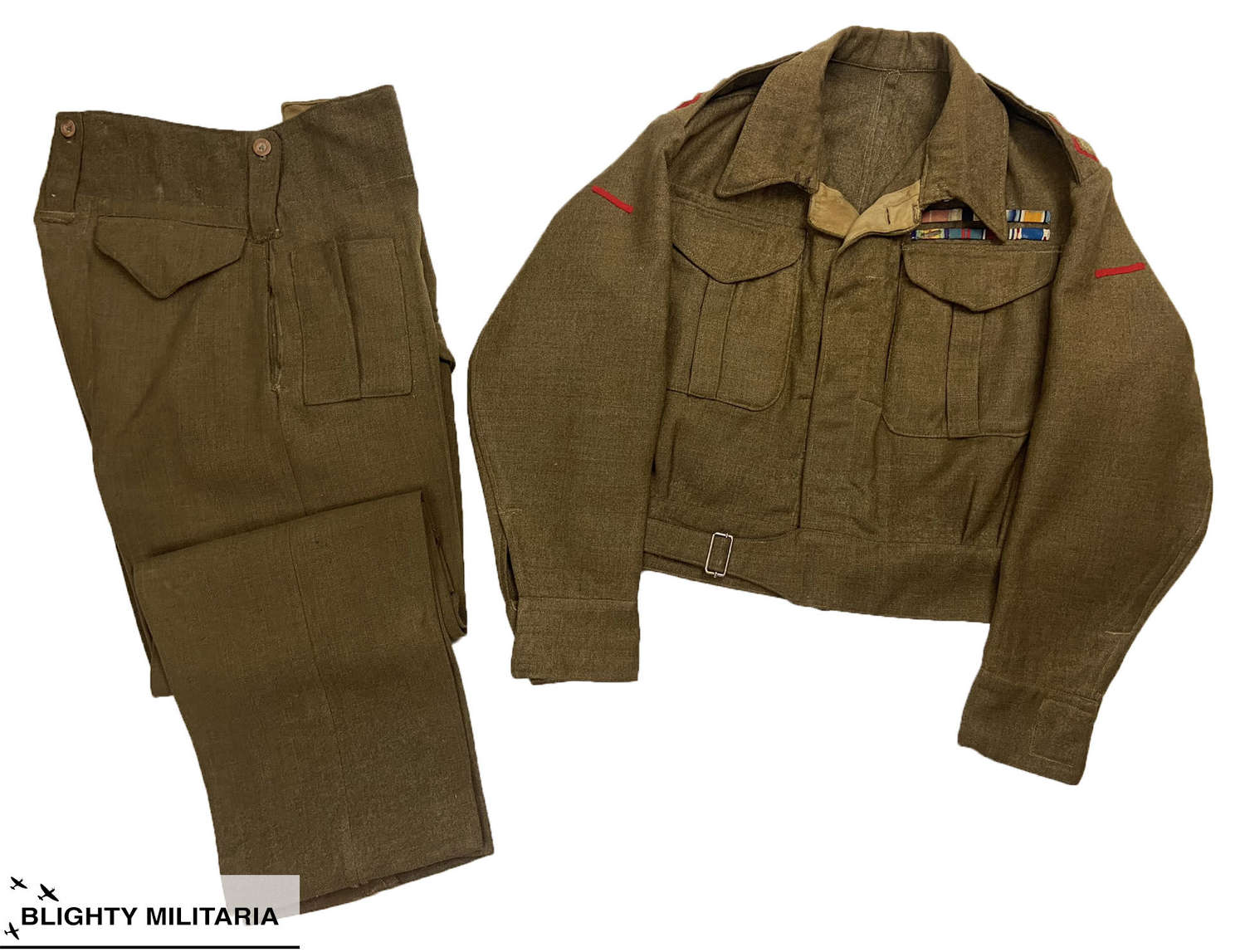 Original Early WW2 British Army Battledress Serge Suit - Lt. Colonel