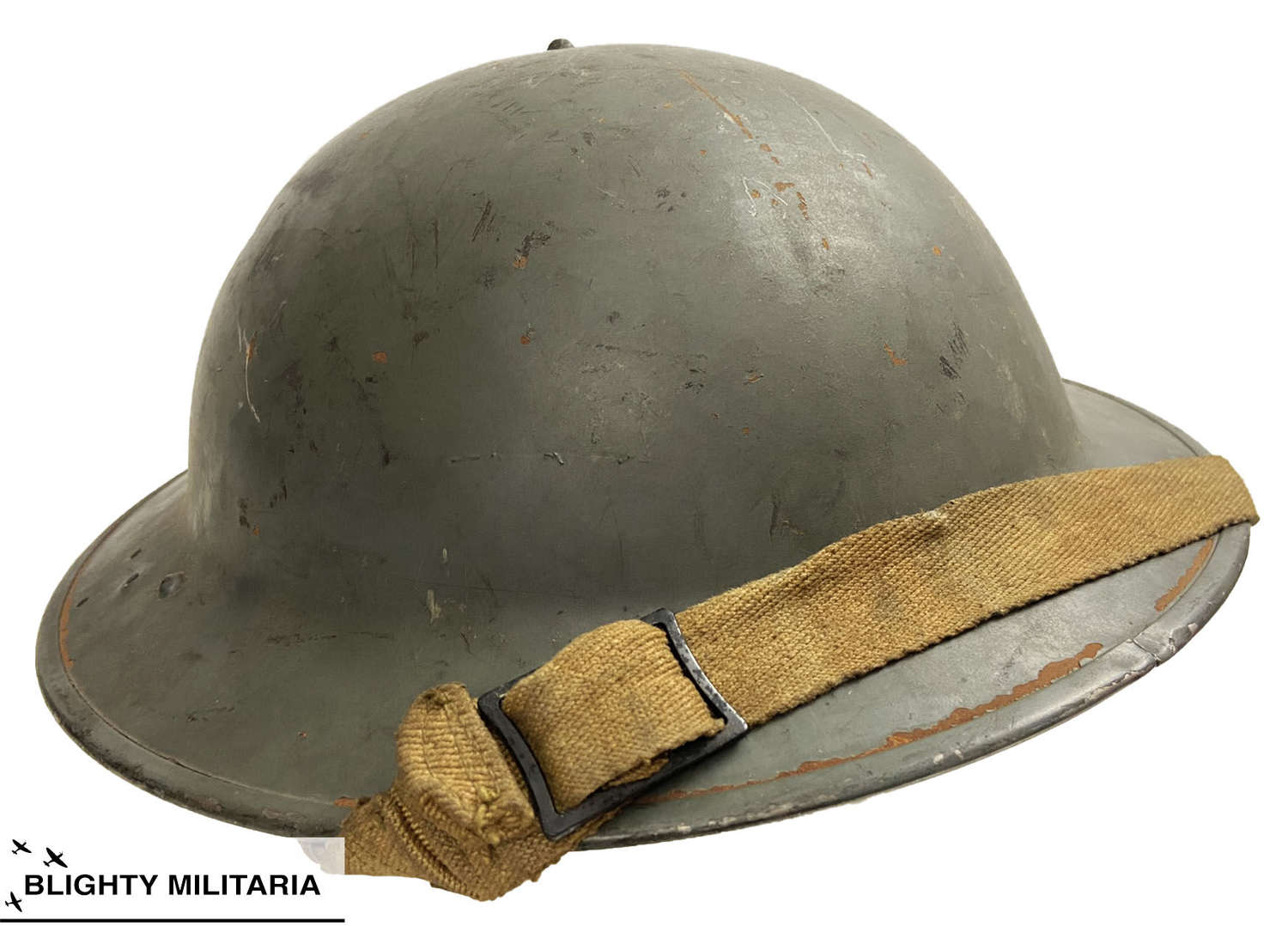 Original 1940 Dated MKII No. 2C Steel Helmet by 'British Motor Bodies'