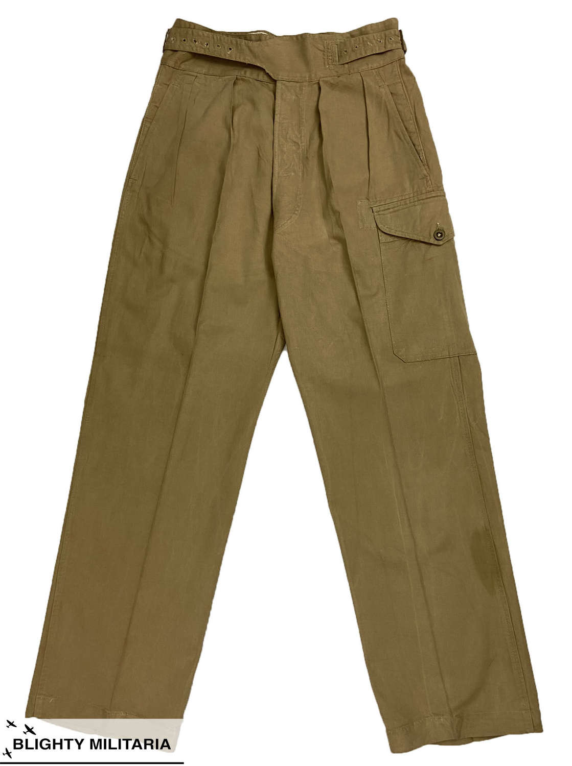 Original 1953 Dated British 1950 Pattern Khaki Drill Trousers - Size 7