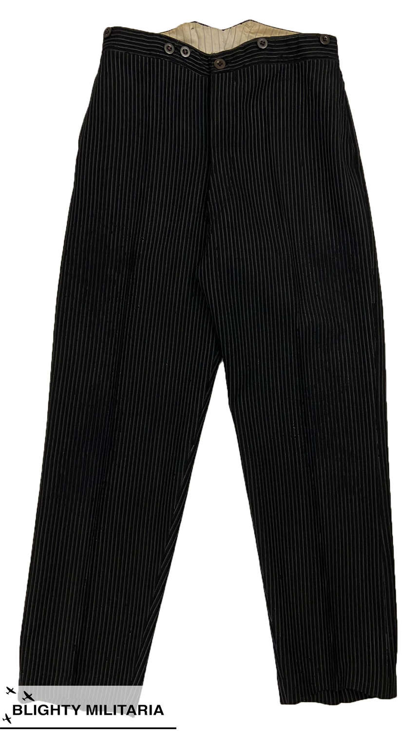 Original 1920s British Pinstriped Morning Trousers - Size 30x29