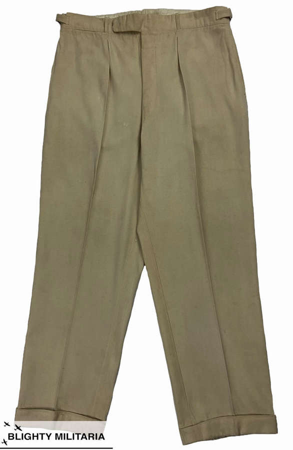 Original 1930s Cream Twill Trousers by 'Austin Reed' - Size 36x30