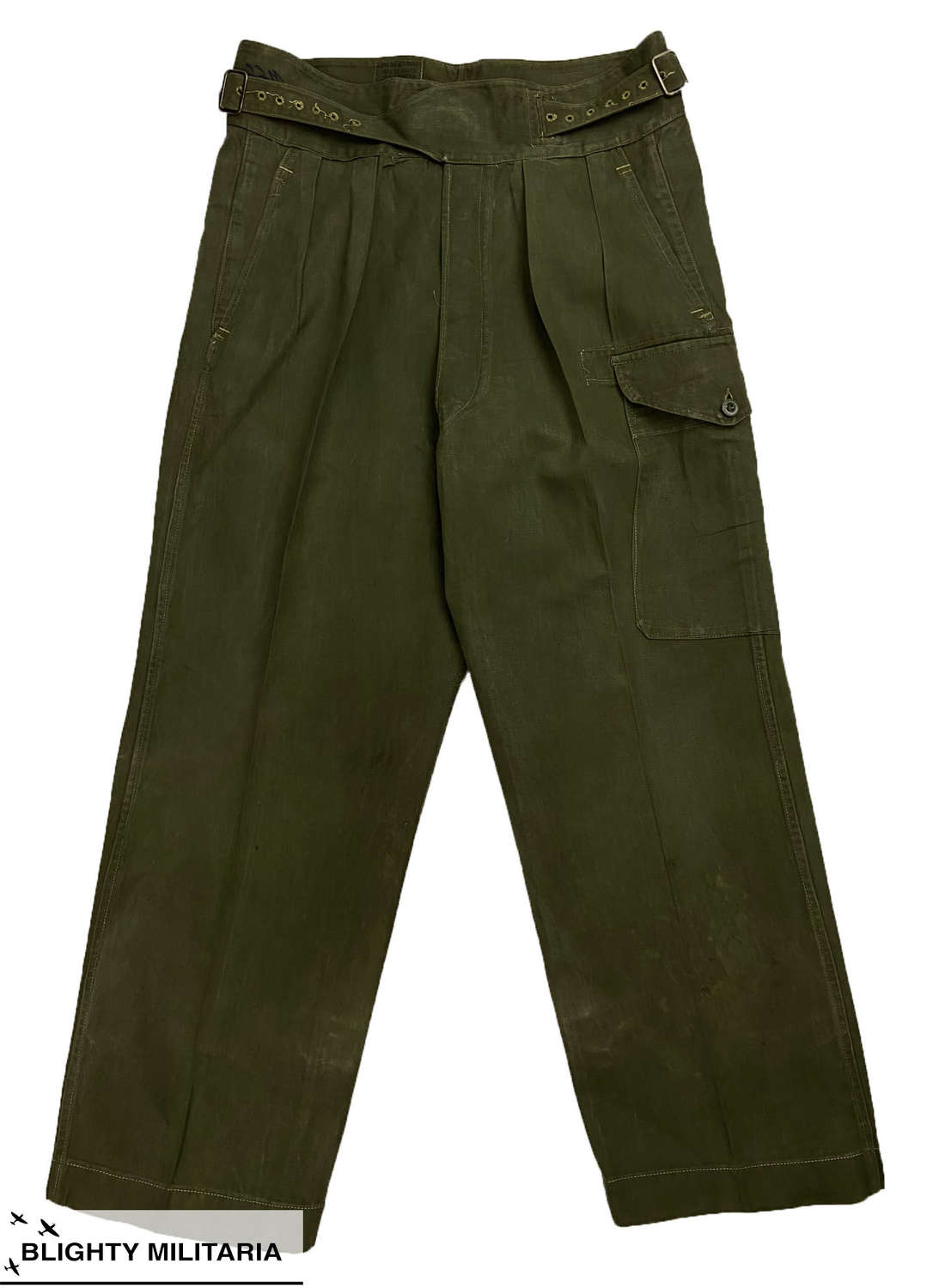 Original 1953 Dated 1950 Pattern British Jungle Green Trousers - 10