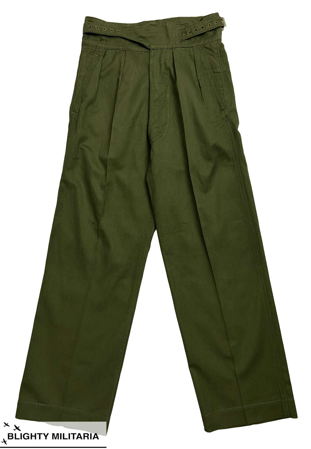 Original 1953 Dated British 1950 Pattern Jungle Green Trousers
