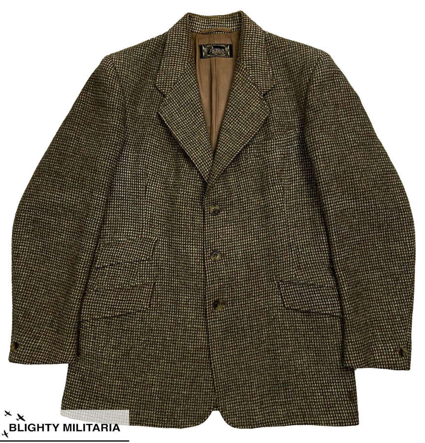 Original 1940s British Harris Tweed Hacking Jacket by 'Burton'
