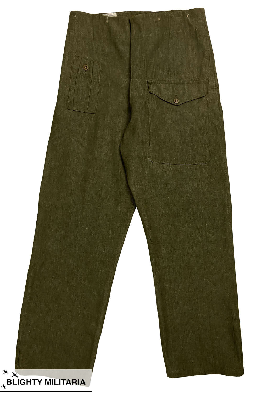 Original 1954 Dated British Denim Battledress Trousers - Size 8