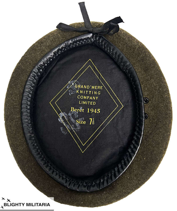 Original 1945 Dated Canadian Khaki Beret - Size 7 1/4