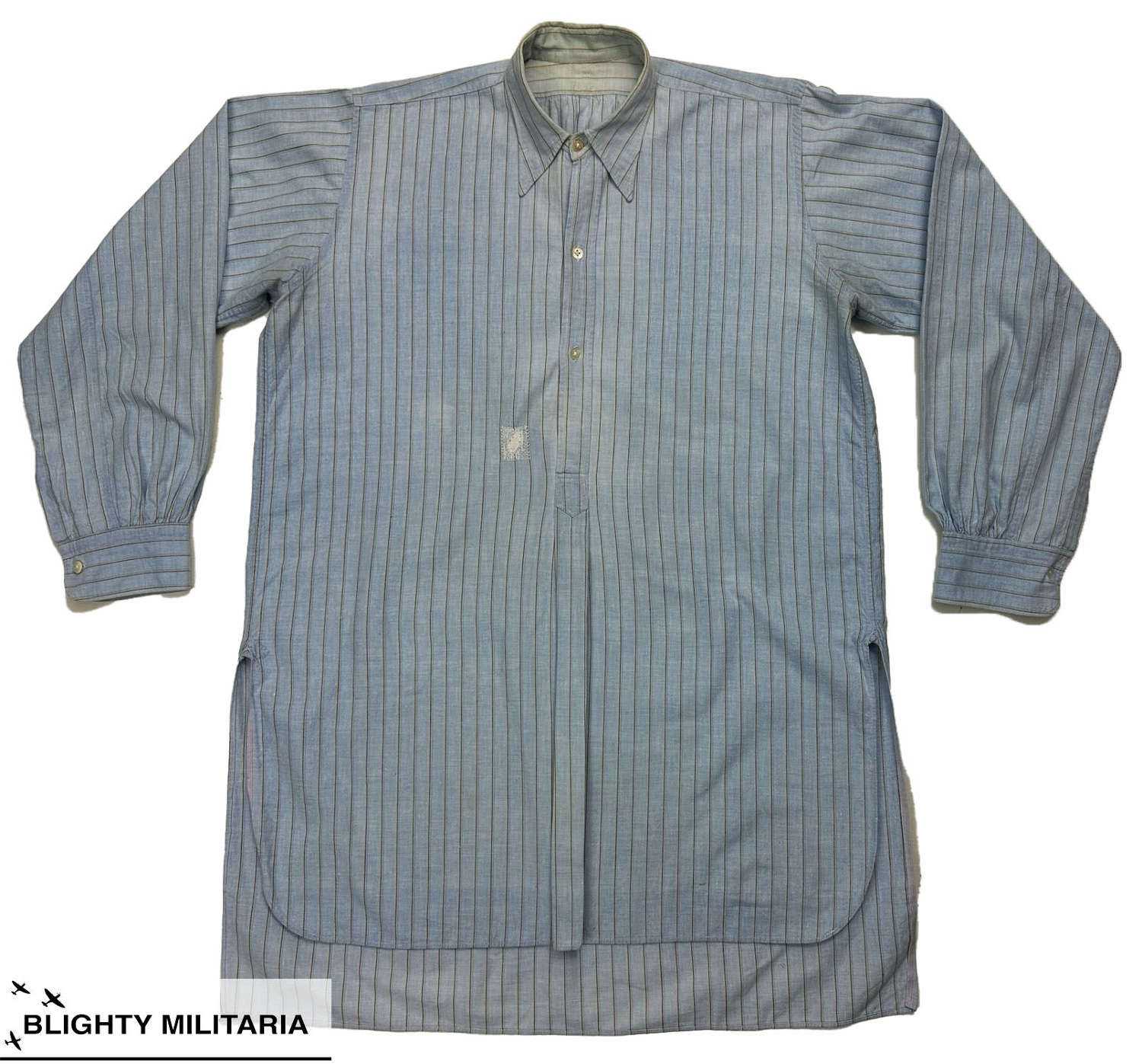 Original 1940s French Sky Blue Collared Shirt