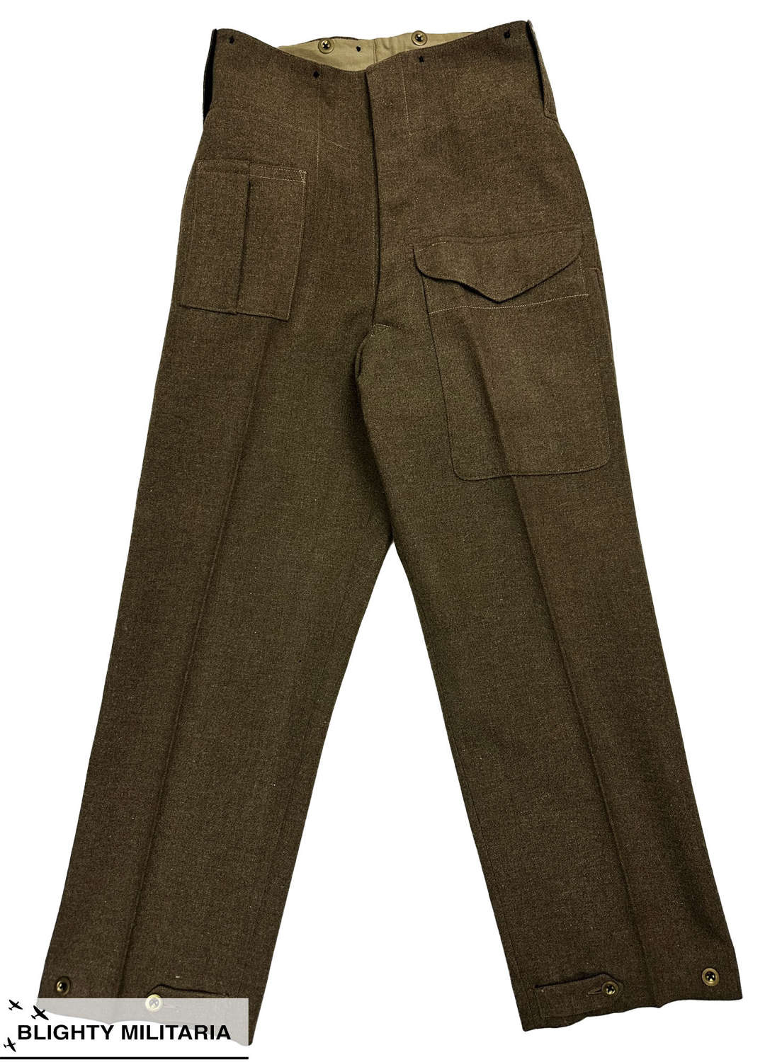 Original 1942 Dated New Zealand Made Battledress Trousers - Size 1