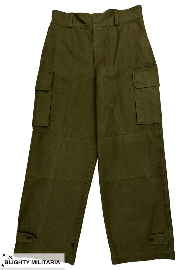 Original 1950s French Army M47 Combat Trousers - Size 34x30