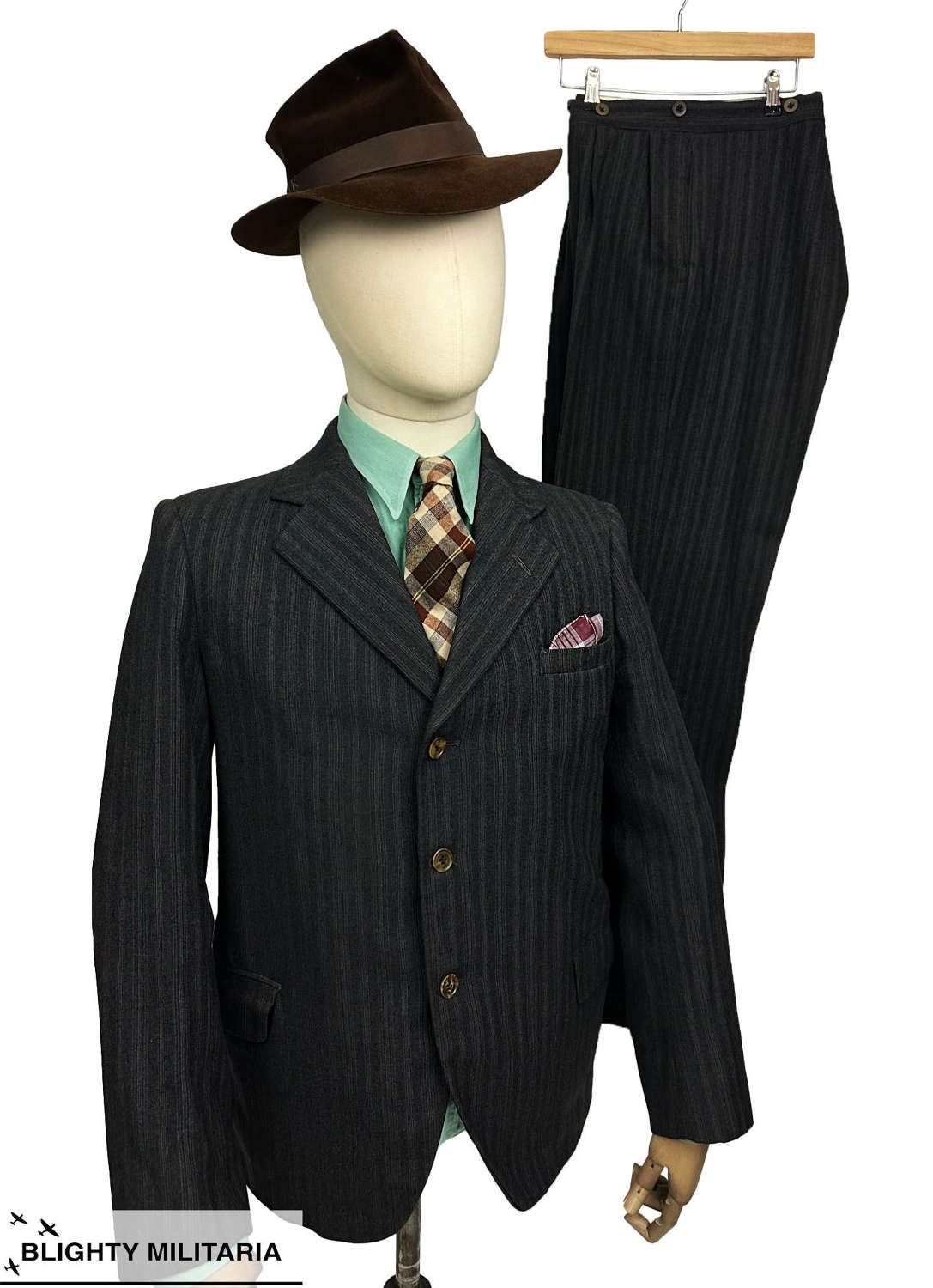 Original 1940s Men's Two Piece Suit by 'Montague Burton'