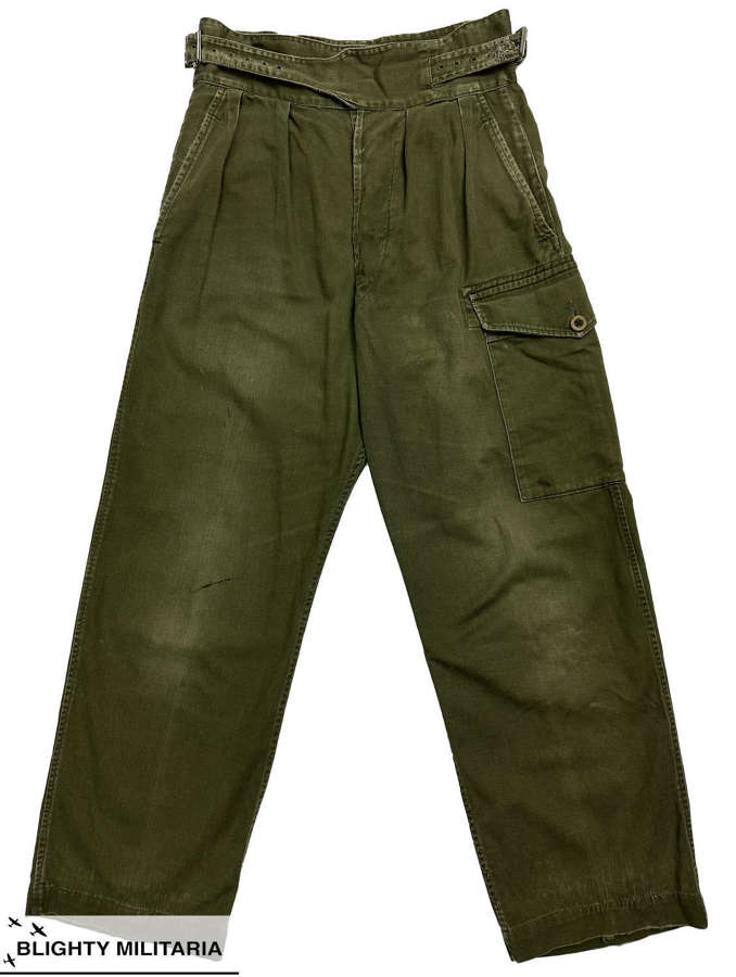Original 1950 Pattern Jungle Green Trousers - Size 28x27