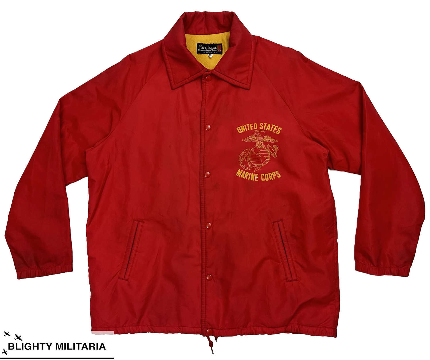 Original 1970s United States Marine Corps Coaches Jacket by 'Fordham'
