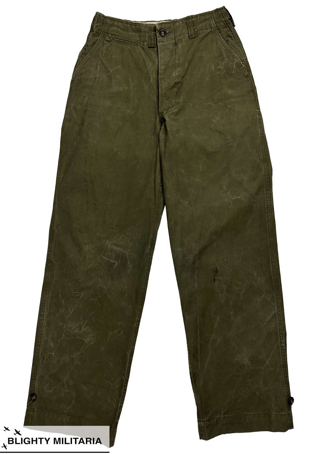 Original 1950 Dated US Army M1943 Combat Trousers - Size 28x32