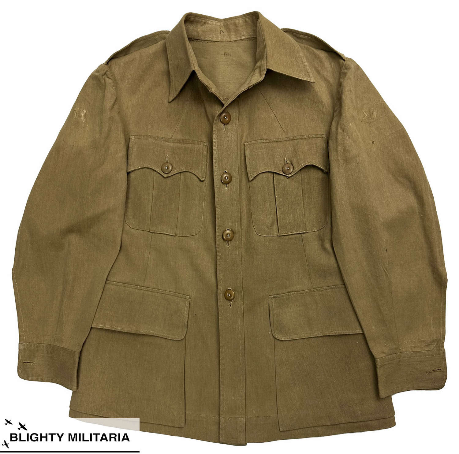 Original WW2 British Army Khaki Drill Bush Jacket