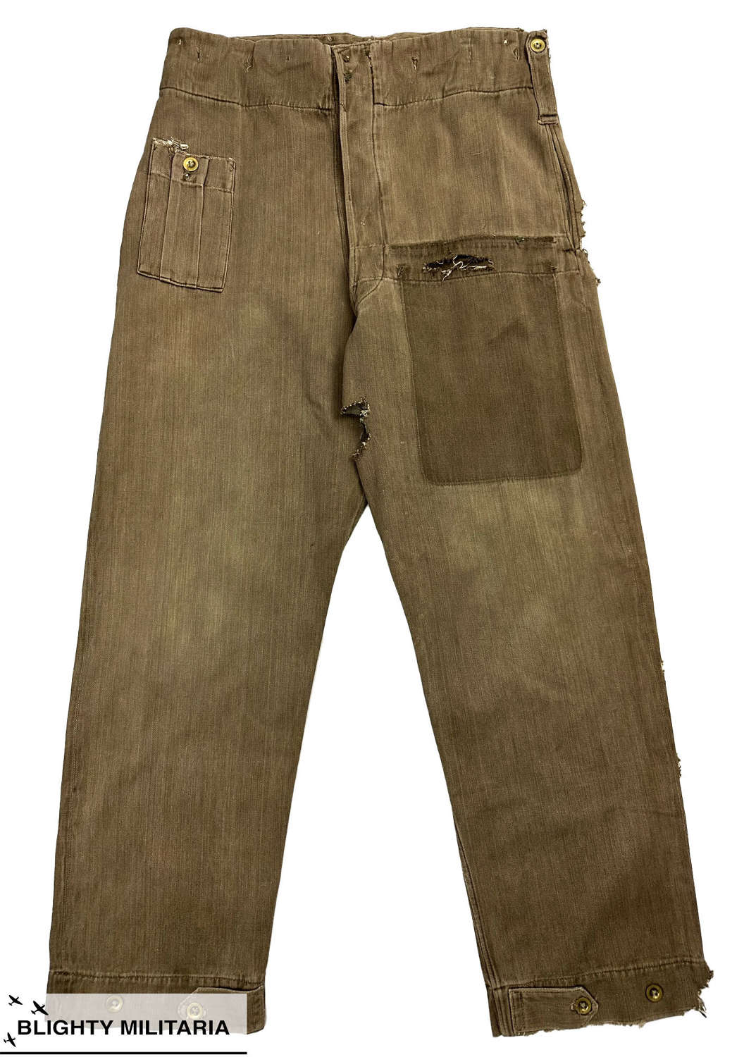 Original Early WW2 Brown Denim Battledress Trousers