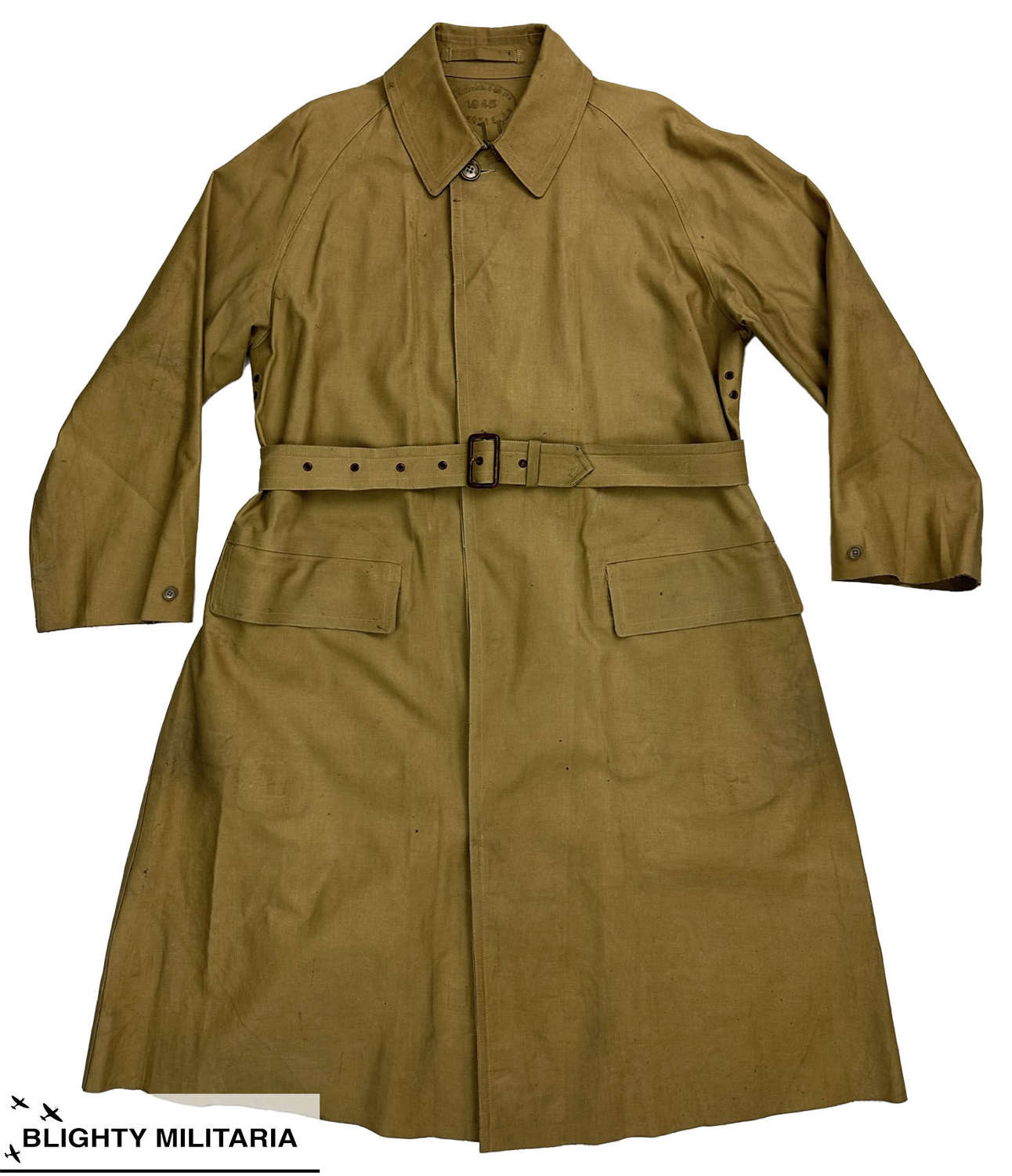 Rare Original 1945 Dated British Army Officer's Macintosh Raincoat