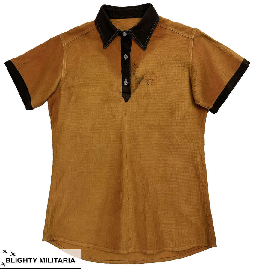 Original 1940s Women's Military Waffle Pique Sports Polo Shirt