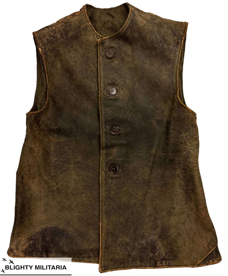 Original 1944 Dated British Army Leather Jerkin - Size 2