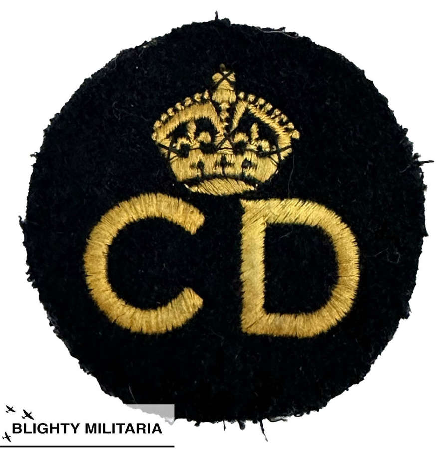 Original WW2 Civil Defence Embroidered Breast Badge