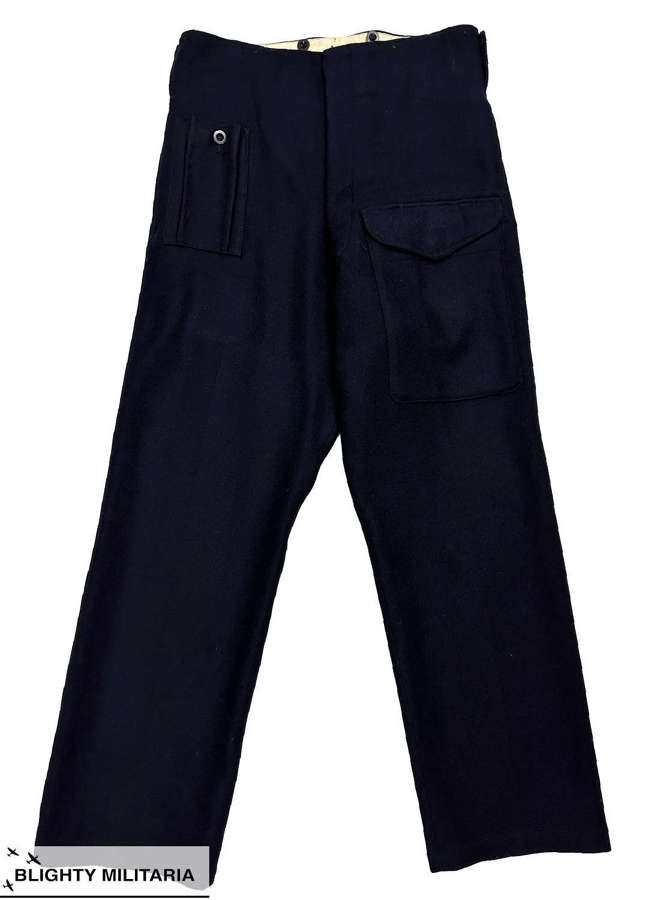Original 1952 Dated British Civil Defence Battledress Trousers Size 10