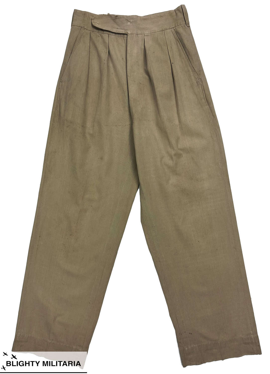 Original 1950s British Men's Linen Trousers - Size 28 x 30.5
