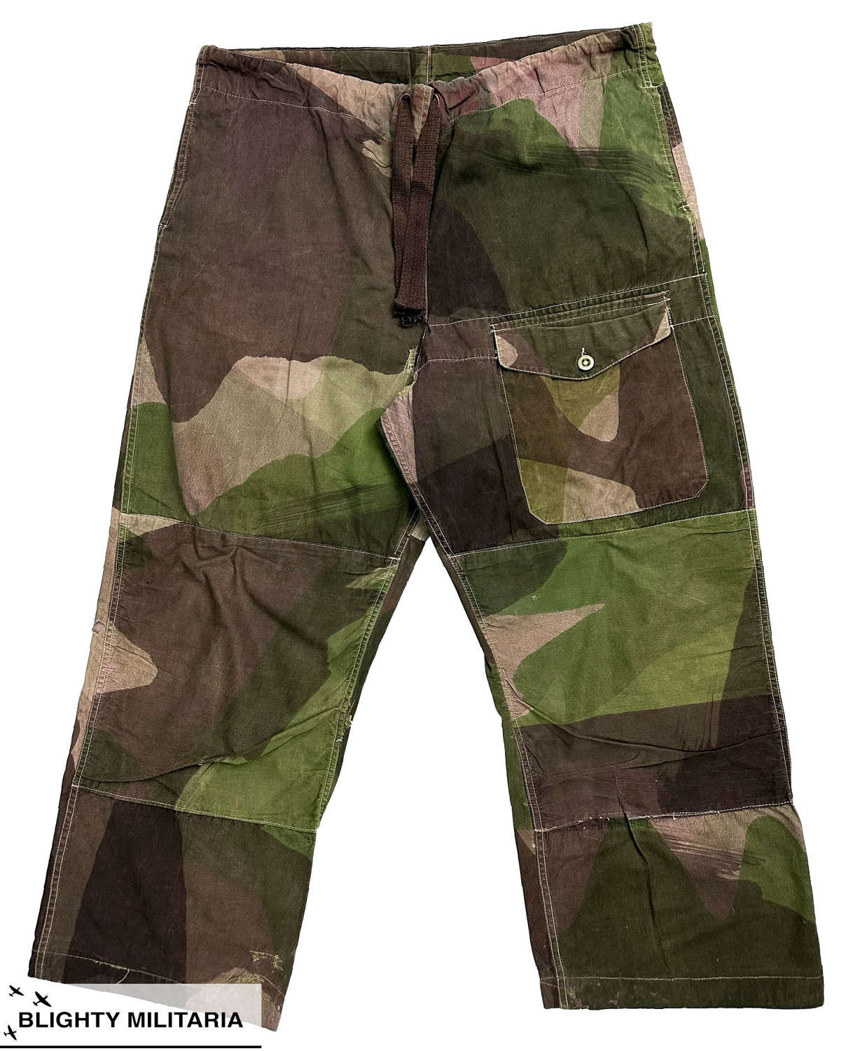 Rare Original WW2 British Army Windproof Camouflage Trousers - Size 4