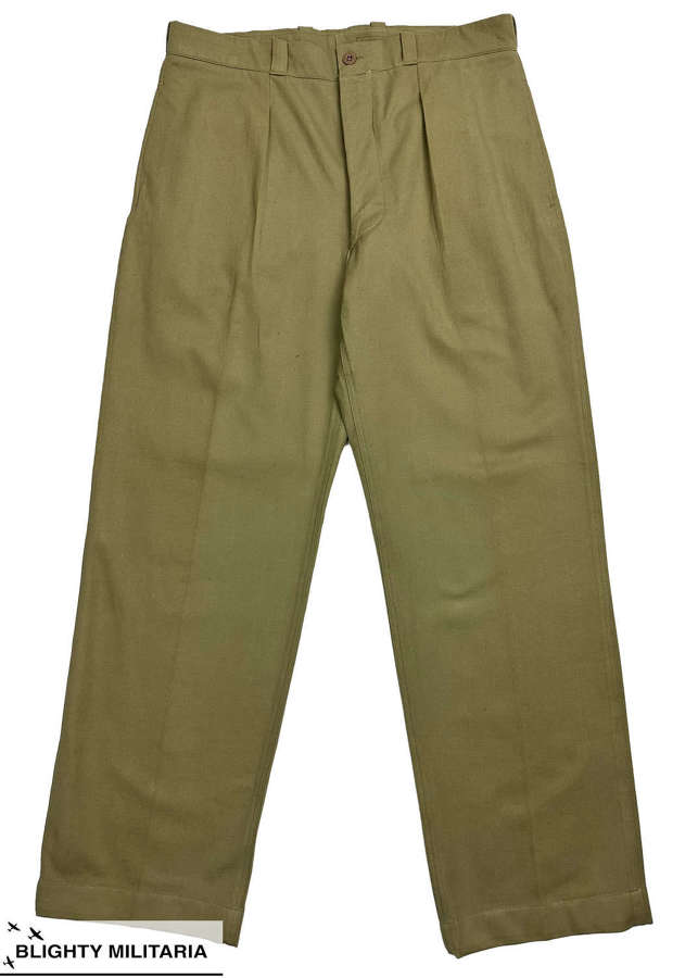 Original 1950s French Army M52 Chino Trousers - Size 36x33