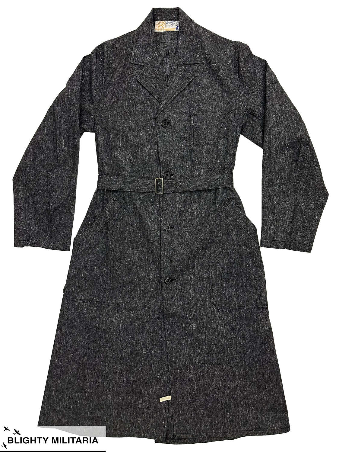 Fantastic Original 1940s French Ladies Chore Coat Dress