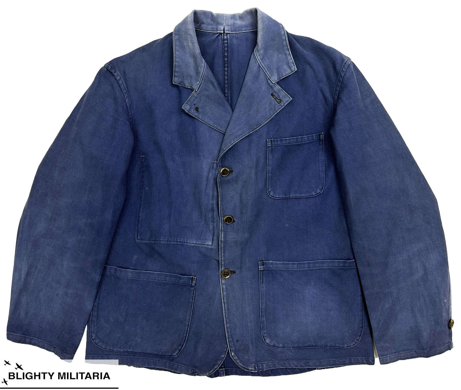 Original 1930s French Belt Back Workwear Chore Jacket 'Le Mont Rouge'