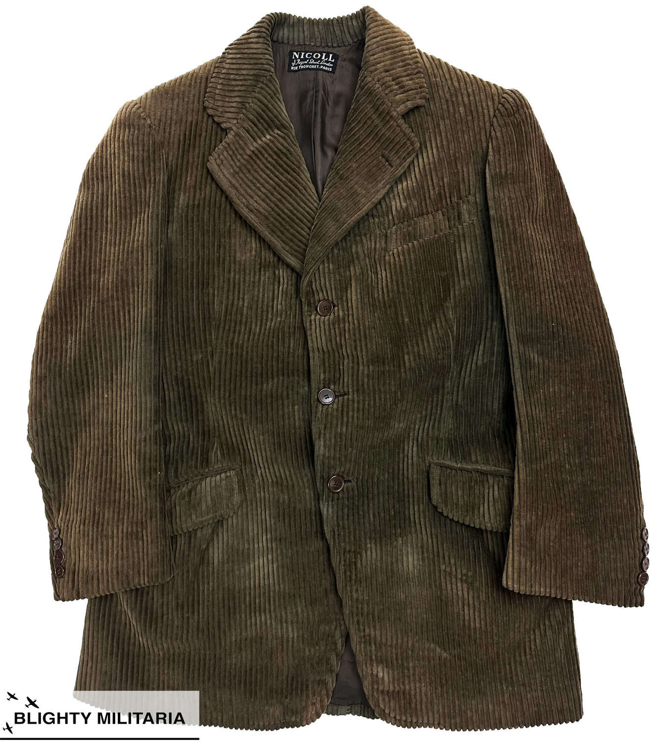Incredible 1944 Dated French Corduroy Jacket by 'Nicoll'