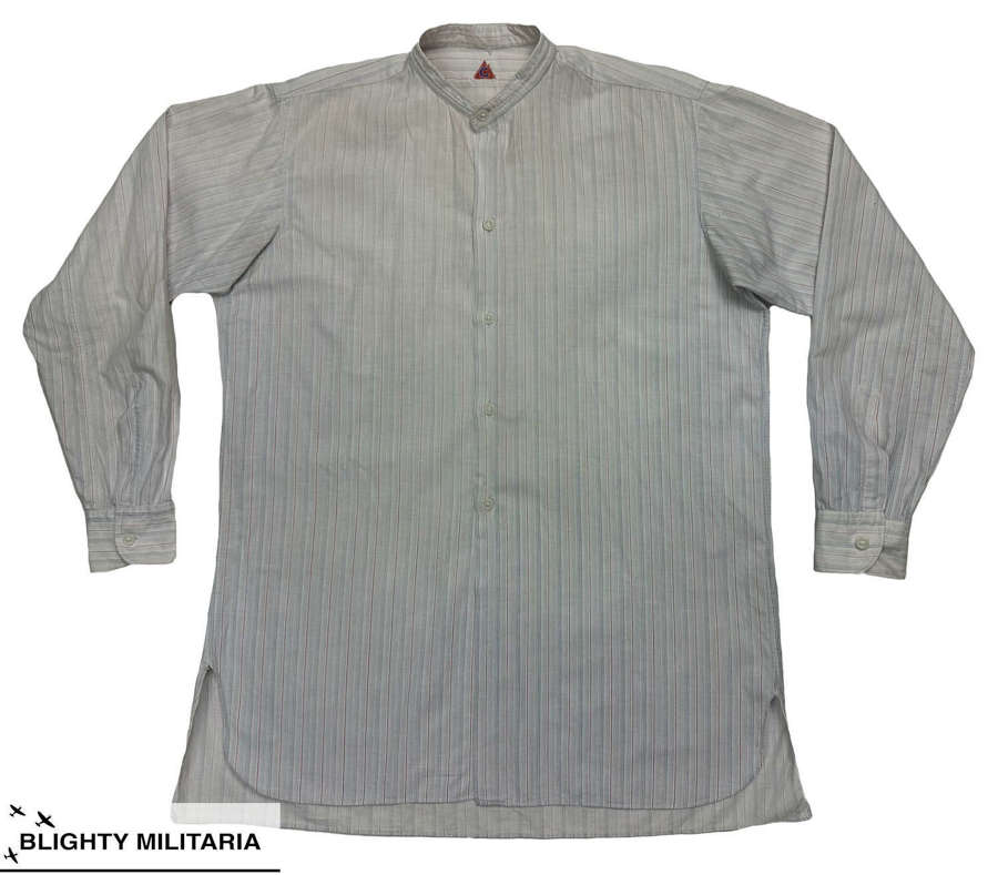 Original 1960s French Poplin Cotton Collarless Shirt